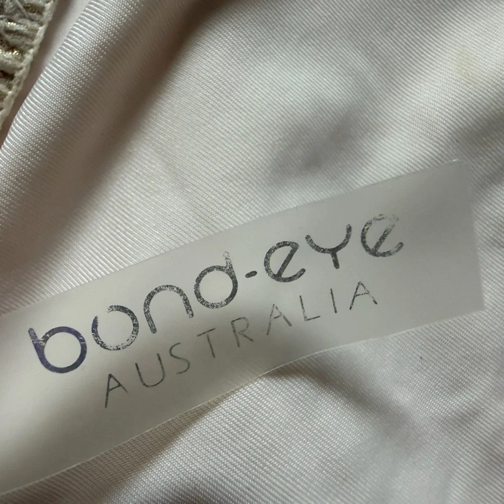 Bond Eye Australia Paris Bikini Tri Top S & Bottom M in Cosmic Rainbow Metallic.